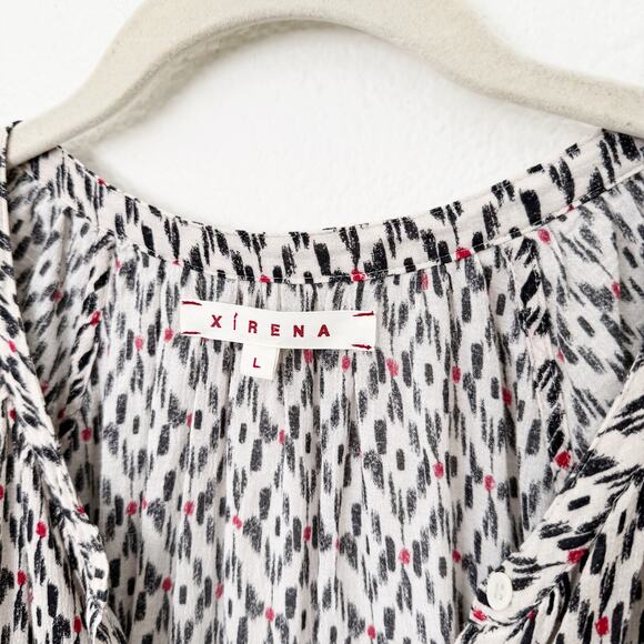 [XÍRENA] Haven Tile Geometric Print Cassi Jumpsuit Belt Flutter Sleeves Sz Large - Picture 11 of 13